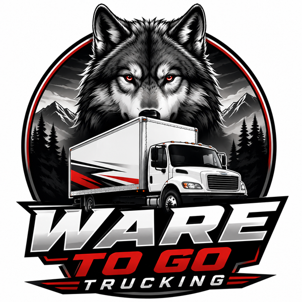 Ware To Go Trucking wolf emblem logo